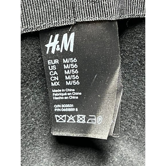 H&M Women Black  Wool Hat Floppy Ribbon Band Size M/56 Fedora - Picture 5 of 5